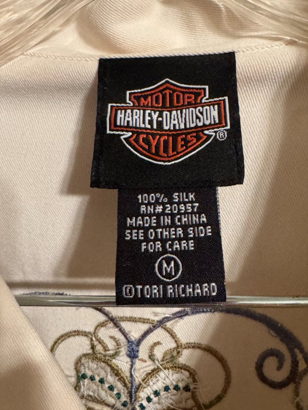 Harley-Davidson Embroidered Shirt | Cream | Size M - Picture 3 of 4